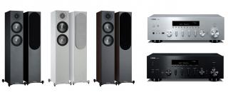 YAMAHA R-N600 (stříbrná) + MONITOR AUDIO BRONZE 200 (ořech)