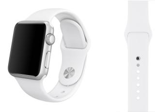 Bílý silikonový řemínek pro Apple Watch 42, 44 a 45 mm