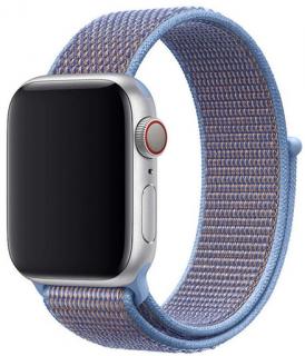 Blankytně modrý provlékací řemínek na suchý zip pro Apple Watch 42, 44 a 45 mm