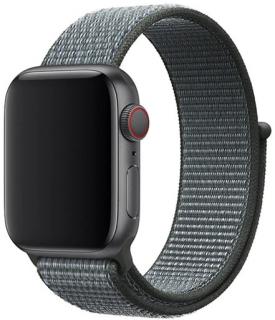 Bouřkově šedý provlékací řemínek na suchý zip pro Apple Watch 38, 40 a 41 mm