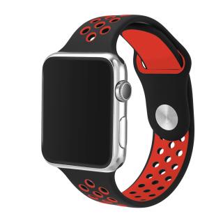 Černočervený silikonový řemínek pro Apple Watch 38, 40 a 41 mm