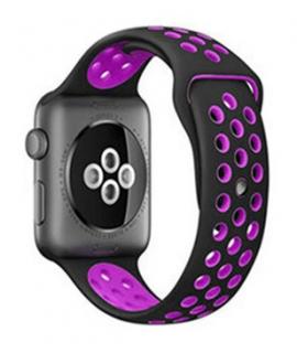 Černofialový silikonový řemínek pro Apple Watch 42, 44 a 45 mm
