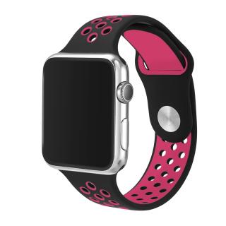 Černorůžový silikonový řemínek pro Apple Watch 42, 44 a 45 mm