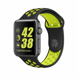 Černozelený silikonový řemínek pro Apple Watch 38, 40 a 41 mm