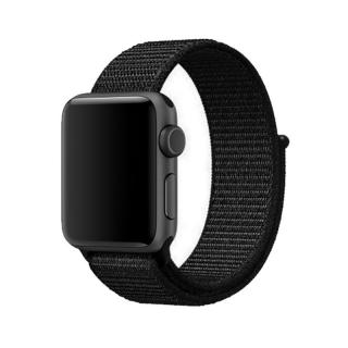 Černý provlékací řemínek na suchý zip pro Apple Watch 38, 40 a 41 mm