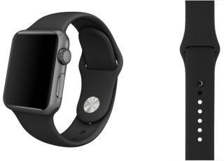 Černý silikonový řemínek pro Apple Watch 42, 44 a 45 mm