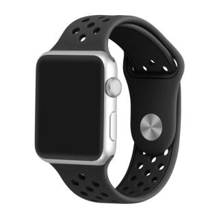 Černý silikonový řemínek s odvětrávacími otvory pro Apple Watch 38, 40 a 41 mm