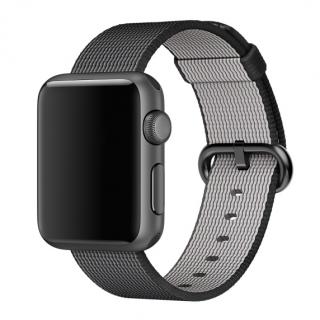 Černý tkaný nylonový řemínek pro Apple Watch 38, 40 a 41 mm
