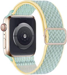 Elastický navlékací řemínek pro Apple Watch 38, 40 a 41 mm s přezkou 3D aztécké zlato