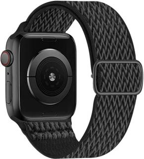 Elastický navlékací řemínek pro Apple Watch 38, 40 a 41 mm s přezkou 3D černý
