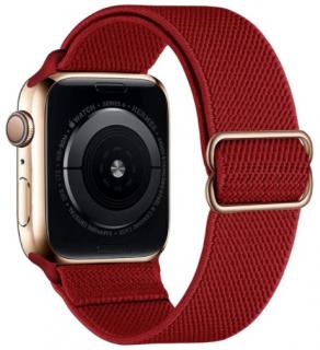 Elastický navlékací řemínek pro Apple Watch 38, 40 a 41 mm s přezkou červený