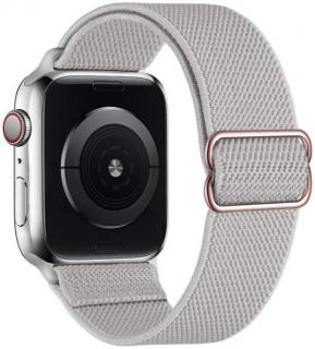 Elastický navlékací řemínek pro Apple Watch 38, 40 a 41 mm s přezkou lehce šedý