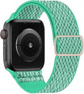 Elastický navlékací řemínek pro Apple Watch 42, 44 a 45 mm s přezkou 3D mátový