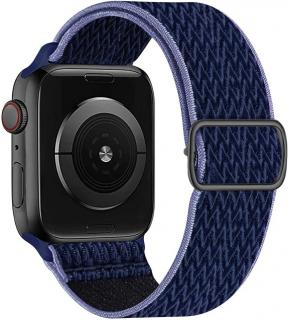 Elastický navlékací řemínek pro Apple Watch 42, 44 a 45 mm s přezkou 3D půlnočně modrá