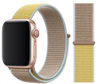 Hnědožlutý provlékací řemínek na suchý zip pro Apple Watch 38, 40 a 41 mm