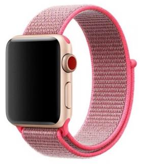 Hot pink provlékací řemínek na suchý zip pro Apple Watch 38, 40 a 41 mm