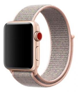 Jemně růžový provlékací řemínek na suchý zip pro Apple Watch 38, 40 a 41 mm