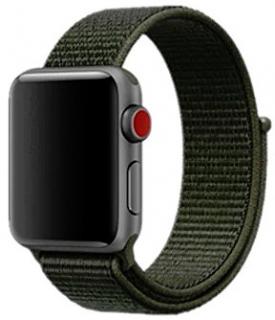 Khaki provlékací řemínek na suchý zip pro Apple Watch 38, 40 a 41 mm