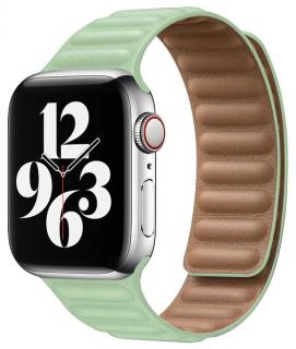 Kožený řemínek s magnetickým zapínáním pro Apple Watch 38, 40 a 41 mm 2. generace zelený