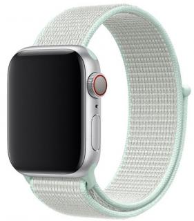 Lehce azurový provlékací řemínek na suchý zip pro Apple Watch 42, 44 a 45 mm