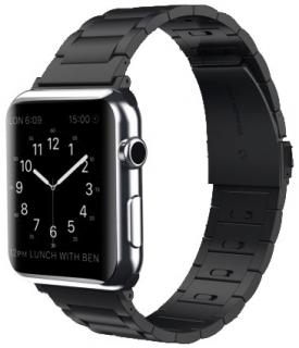 Luxusní řemínek z nerezové oceli s odnímatelnými články pro Apple Watch 38, 40 a 41 mm černý