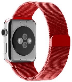 Milánský tah s magnetickým zapínáním pro Apple Watch 38, 40 a 41 mm červený