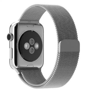 Milánský tah s magnetickým zapínáním pro Apple Watch 42, 44 a 45 mm stříbrný