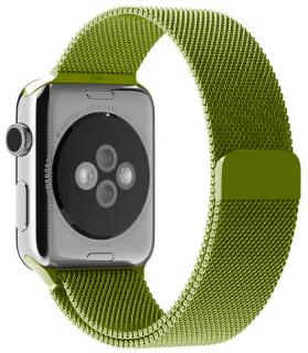 Milánský tah s magnetickým zapínáním pro Apple Watch 42, 44 a 45 mm zelený