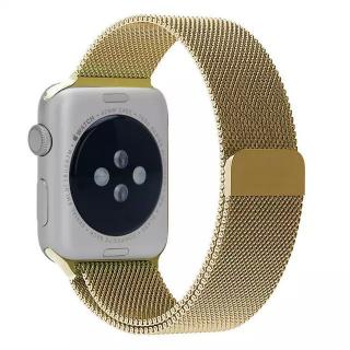 Milánský tah s magnetickým zapínáním pro Apple Watch 42, 44 a 45 mm zlatý