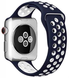 Modrobílý silikonový řemínek pro Apple Watch 38, 40 a 41 mm
