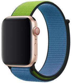 Modrozelený provlékací řemínek na suchý zip pro Apple Watch 38, 40 a 41 mm