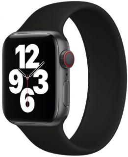 Navlékací silikonový řemínek pro Apple Watch 38, 40 a 41 mm černý Velikost: L - Obvod zápěstí 180 mm - 195 mm
