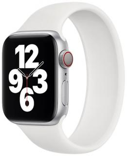 Navlékací silikonový řemínek pro Apple Watch 42, 44 a 45 mm bílý Velikost: L - Obvod zápěstí 200 mm - 215 mm