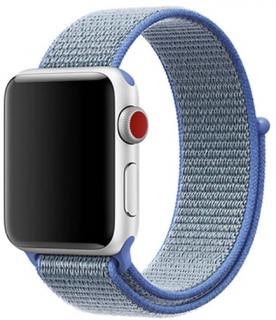 Nebesky modrý provlékací řemínek na suchý zip pro Apple Watch 38, 40 a 41 mm