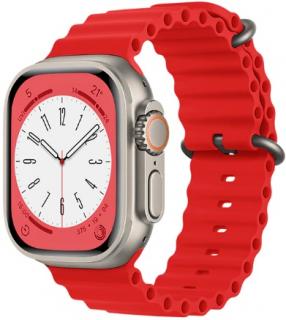 Oceánský silikonový řemínek pro Apple Watch 38, 40 a 41 mm červený