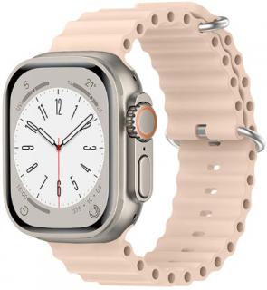 Oceánský silikonový řemínek pro Apple Watch 38, 40 a 41 mm lehce růžový