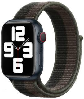 Olivově hnědý provlékací řemínek na suchý zip pro Apple Watch 38, 40 a 41 mm