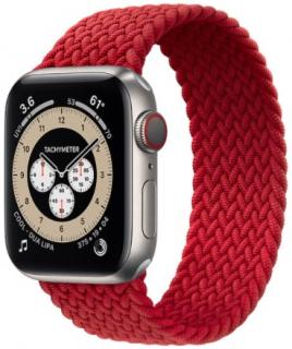 Pletený navlékací nylonový řemínek pro Apple Watch 38, 40 a 41 mm červený Velikost: L - Obvod zápěstí 180 mm - 195 mm