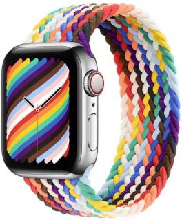 Pletený navlékací nylonový řemínek pro Apple Watch 38, 40 a 41 mm pestrobarevný Velikost: L - Obvod zápěstí 180 mm - 195 mm