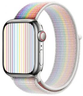 Pride bíloduhový provlékací řemínek na suchý zip pro Apple Watch 38, 40 a 41 mm