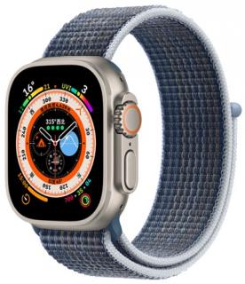 Provlékací řemínek pro Apple Watch 38, 40 a 41 mm proužkovaný bouřkově modrý