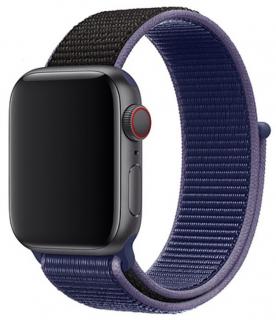 Půlnočně modrý provlékací řemínek na suchý zip pro Apple Watch 42, 44 a 45 mm