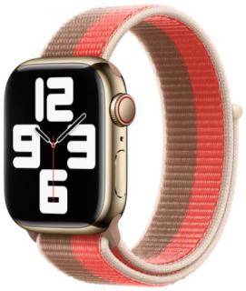 Růžově bronzový provlékací řemínek na suchý zip pro Apple Watch 42, 44 a 45 mm