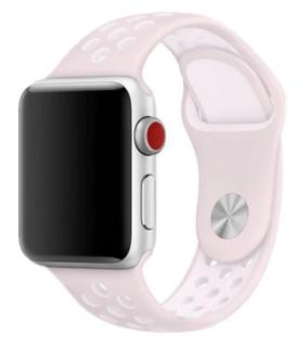 Růžovobílý silikonový řemínek pro Apple Watch 38, 40 a 41 mm