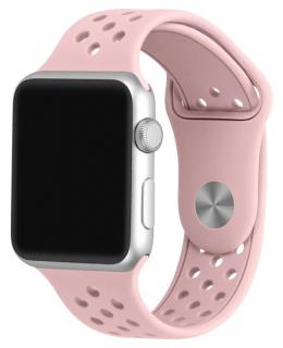 Růžový silikonový řemínek s odvětrávacími otvory pro Apple Watch 38, 40 a 41 mm
