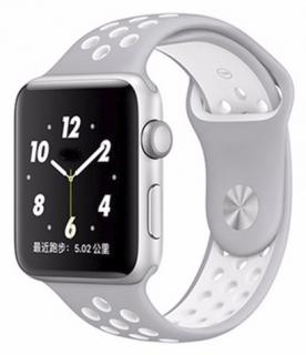 Šedobílý silikonový řemínek pro Apple Watch 38, 40 a 41 mm