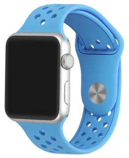 Světle modrý silikonový řemínek s odvětrávacími otvory pro Apple Watch 38, 40 a 41 mm