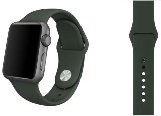 Temně olivový silikonový řemínek pro Apple Watch 38, 40 a 41 mm