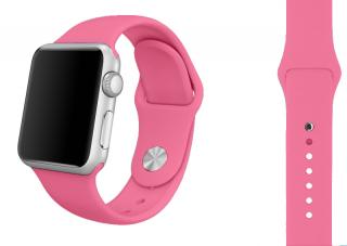 Zářivě růžový silikonový řemínek pro Apple Watch 42, 44 a 45 mm
