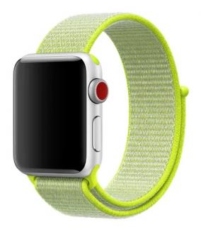 Zářivě žlutý provlékací řemínek na suchý zip pro Apple Watch 42, 44 a 45 mm
